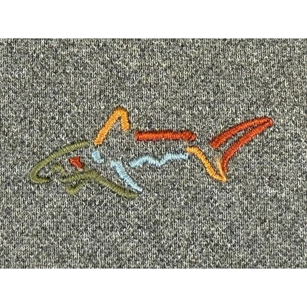 Greg Norman Tasso Elba Five Iron Polo Shirt Mens Large Gray Play Dry Golf Shark